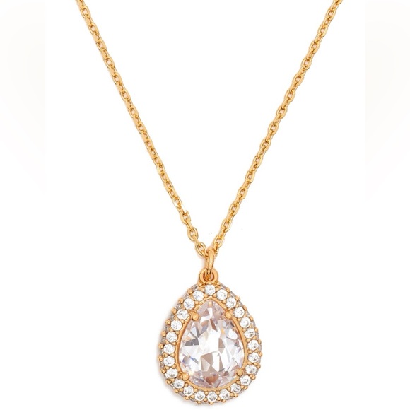 NWOT Kate Spade Brilliant Statements Pavé Halo Mini Pendant. Color: Gold - Picture 1 of 5